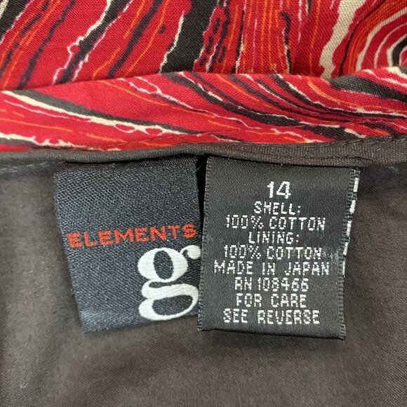 VTG Womens 14 Red Black Western Cowgirl Flat Panel-Pleated Flowy Skirt - Picture 3 of 12